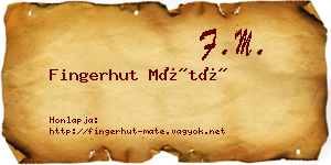 Fingerhut Máté névjegykártya
