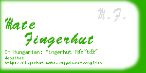 mate fingerhut business card